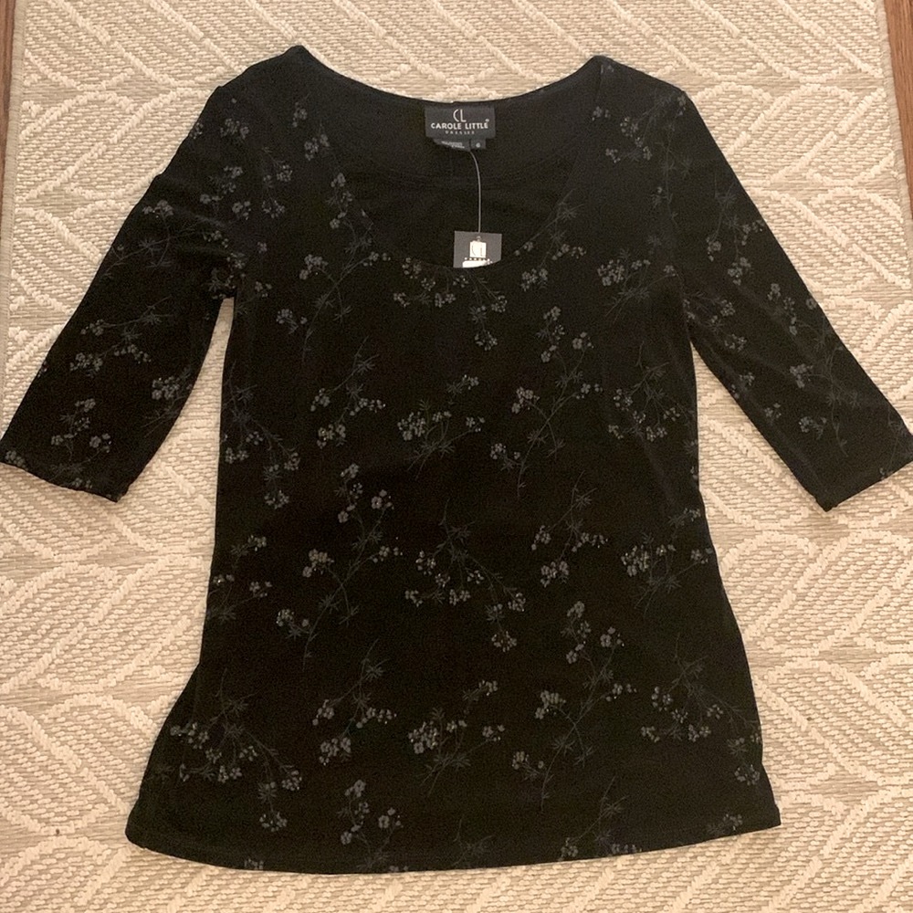 Carole Little Vintage 2-piece Top & Skirt, Dressy, 3/4 Sleeves, Sparkly Top, NWT - Picture 8 of 15